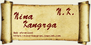 Nina Kangrga vizit kartica